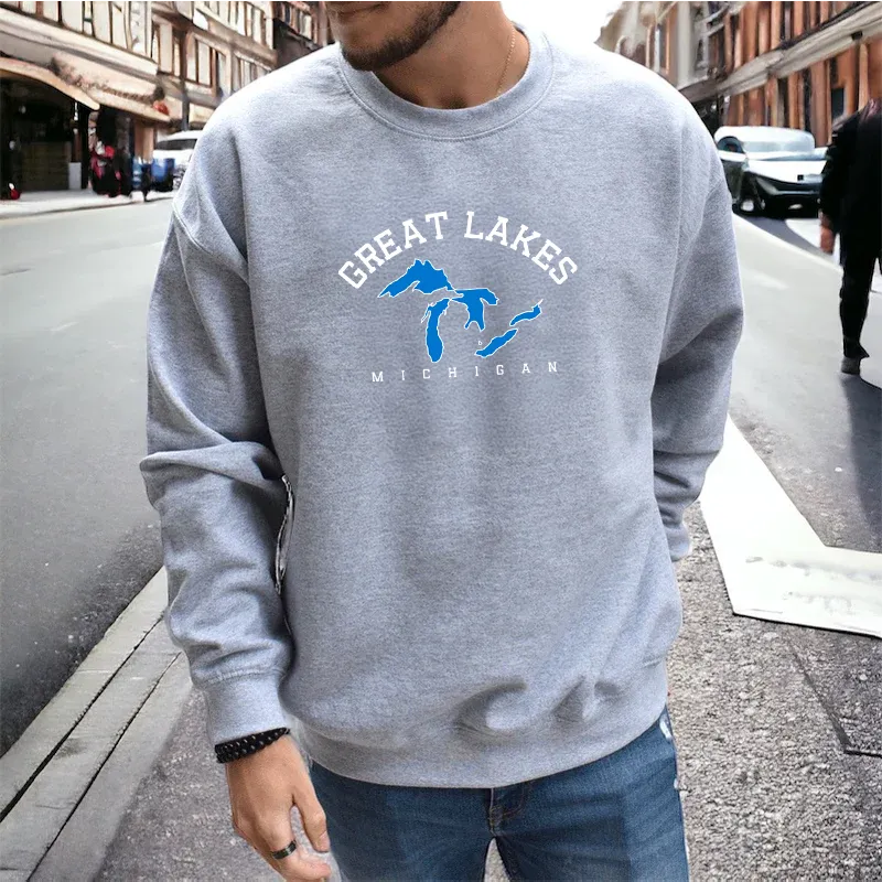 "5 Great Lakes" Men's Classic Crew Sweatshirt