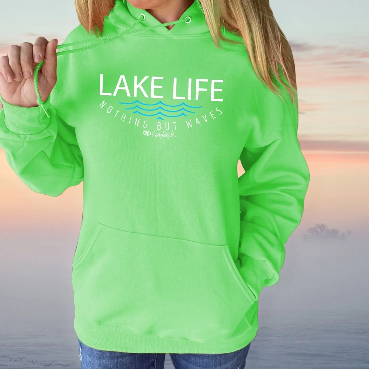 "Lake Life WAVES" Relaxed Fit Classic Unisex Hoodie