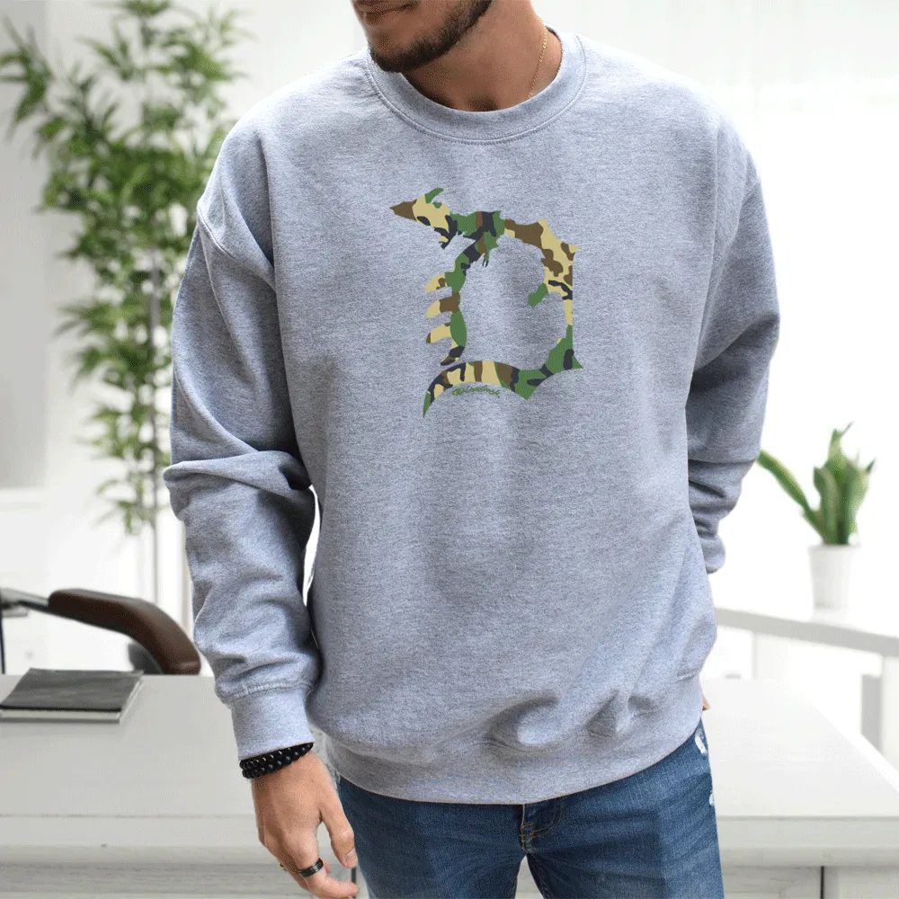 "Michigan D Camo" Men's Classic Crew Sweatshirt