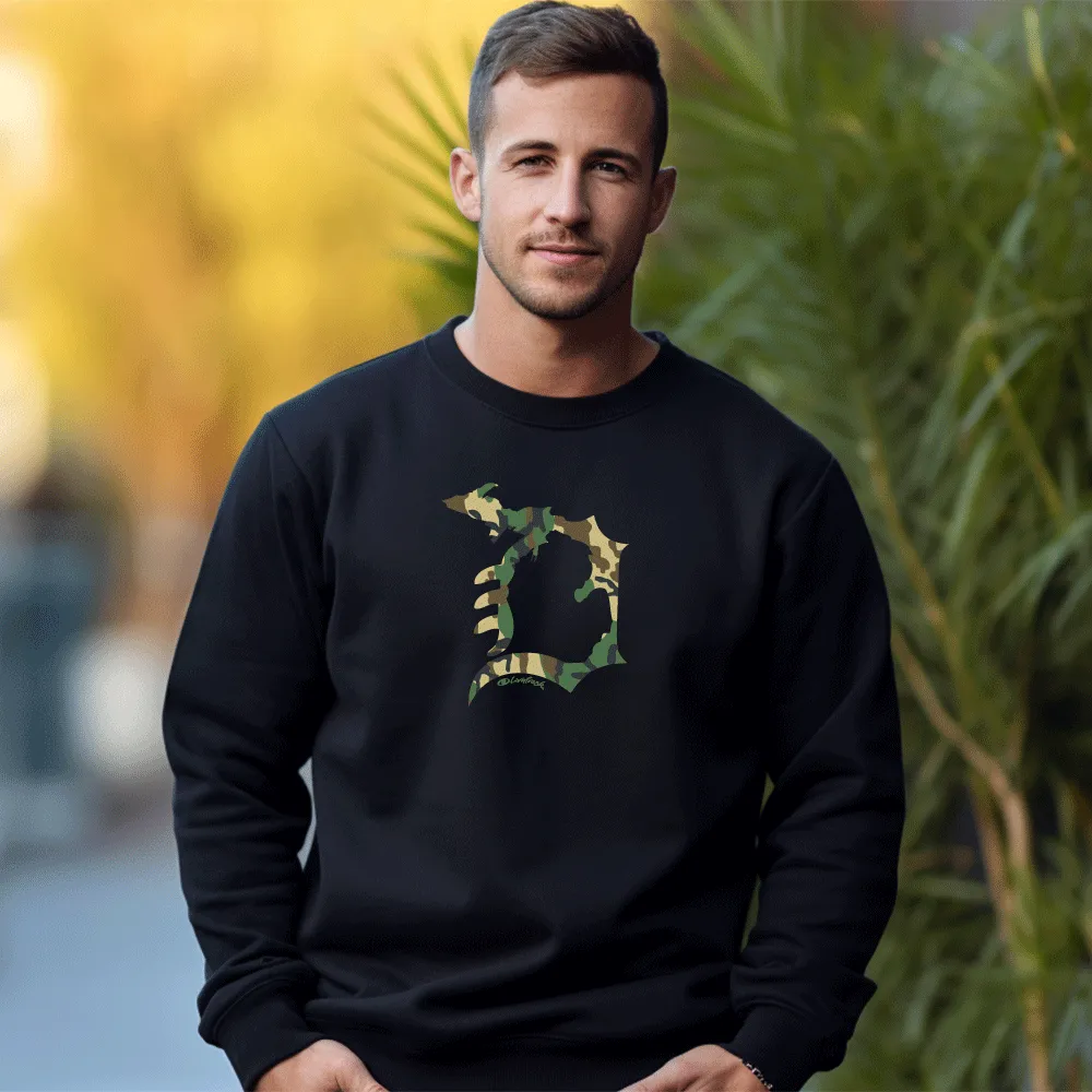 "Michigan D Camo" Men's Classic Crew Sweatshirt