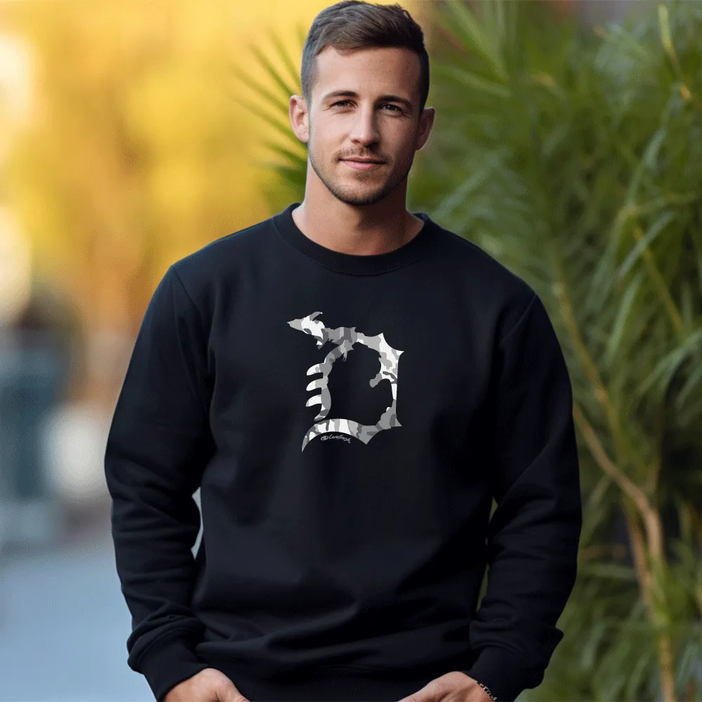 "Michigan D Camo" Men's Classic Crew Sweatshirt