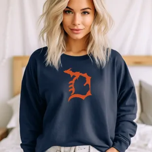 "Michigan D" Relaxed Fit Classic Crew Unisex Sweatshirt