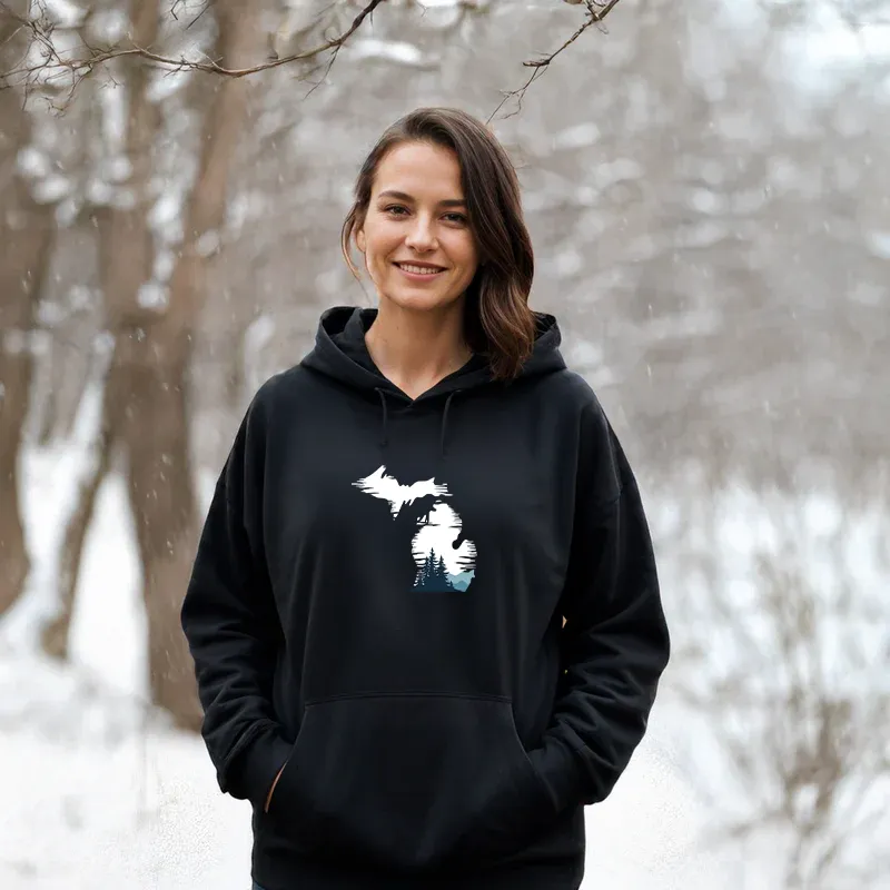 "Michigan Vista" Relaxed Fit Classic Unisex Hoodie