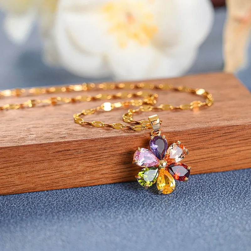 Rainbow Petals Necklace