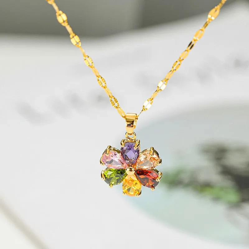 Rainbow Petals Necklace