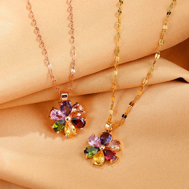 Rainbow Petals Necklace
