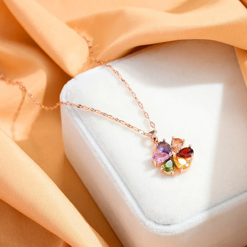 Rainbow Petals Necklace