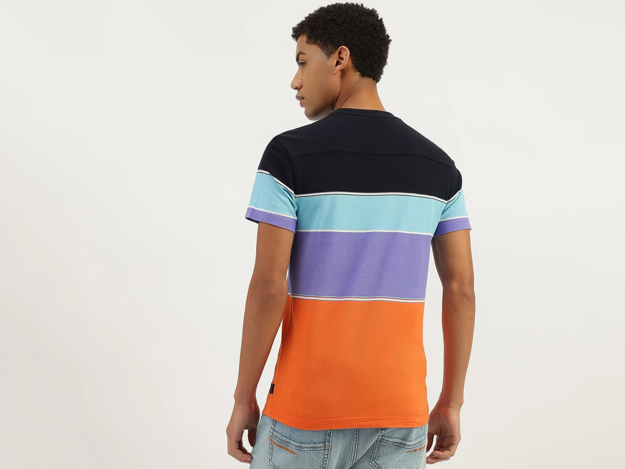 Regular Fit Round Neck Colorblock T-Shirt
