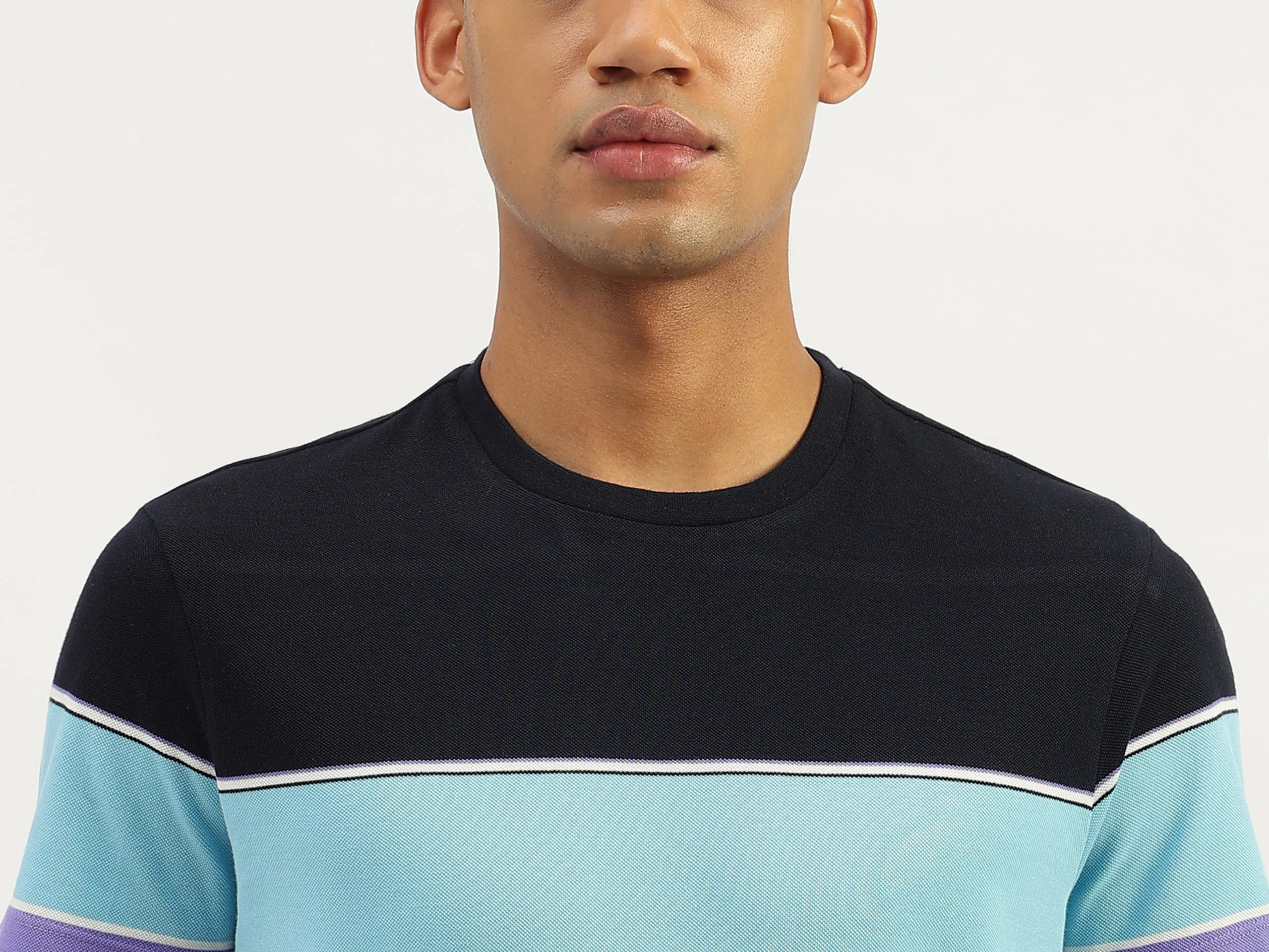 Regular Fit Round Neck Colorblock T-Shirt