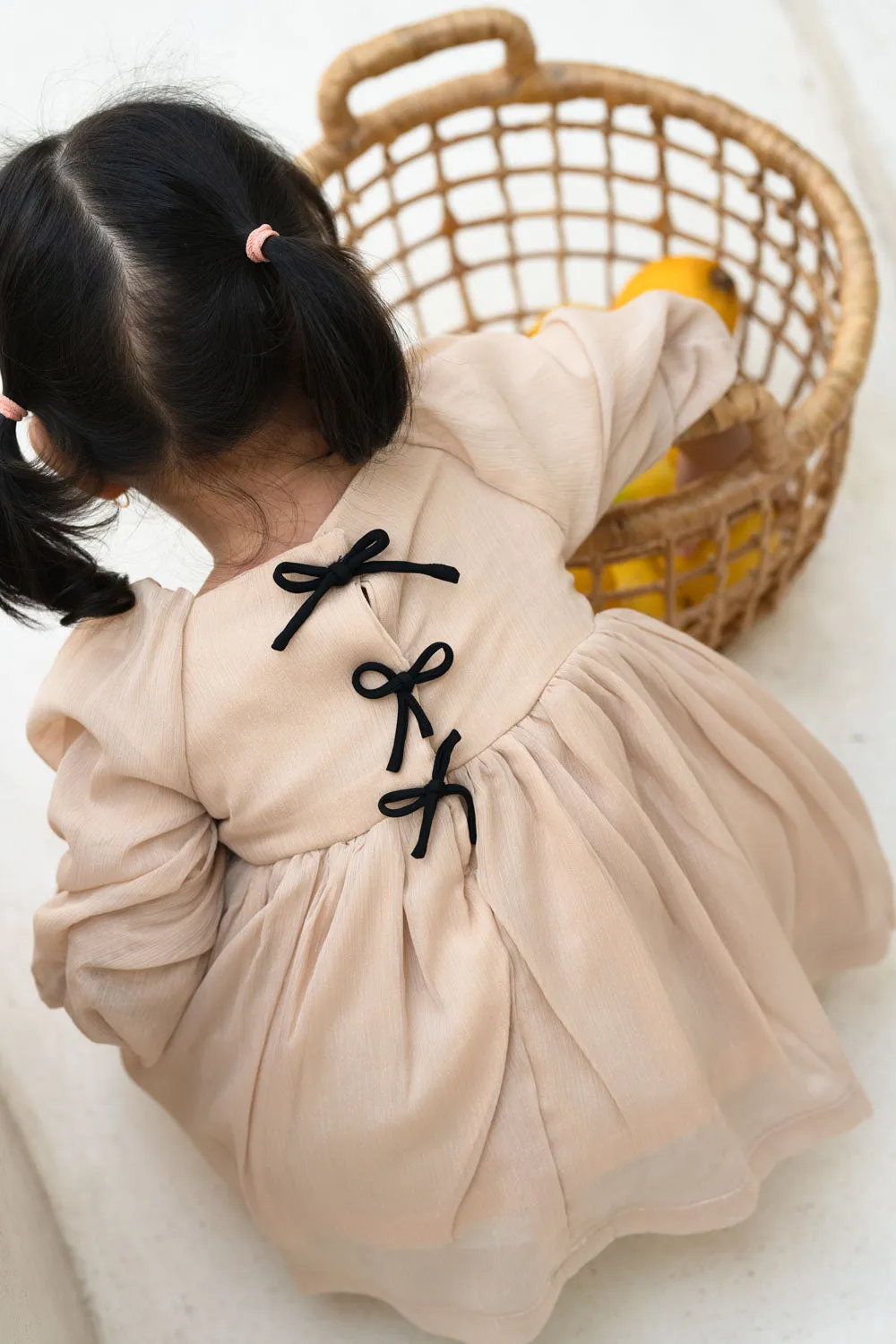 Ribbon Beige Baby Dress