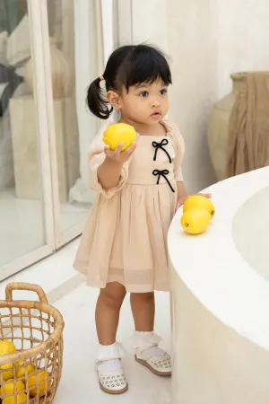 Ribbon Beige Baby Dress
