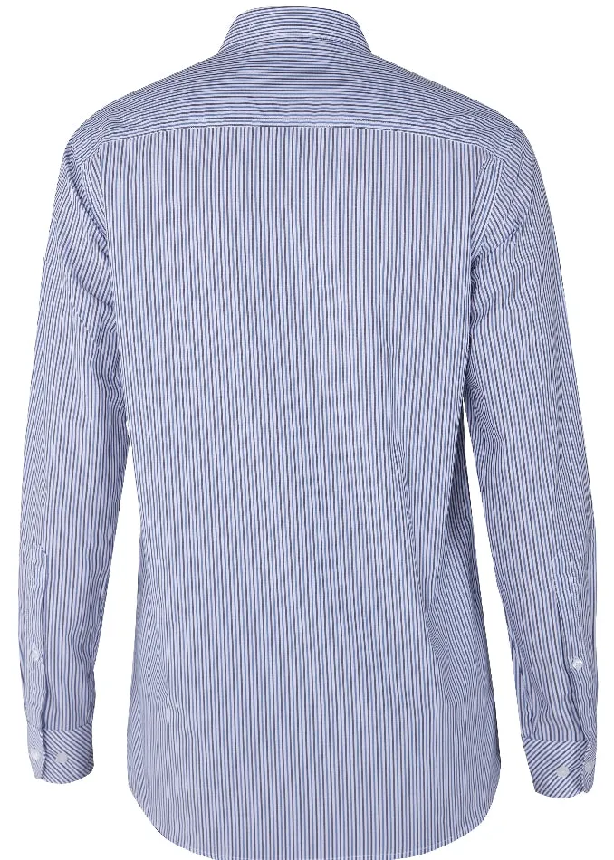 Ritemate Men's Yarn Dyed Stripe, Dual Pocket, Long Sleeve Shirt - 3 Colours
