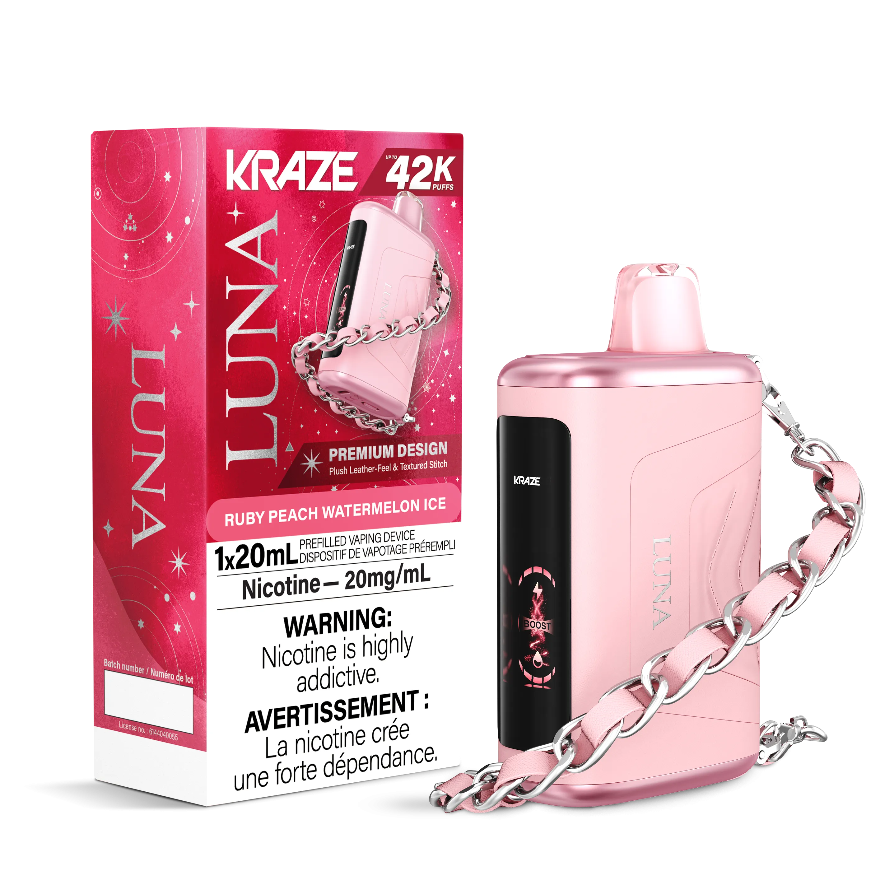 Ruby Peach Watermelon Ice - KRAZE Luna 42K Disposable