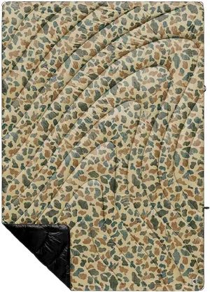 Rumpl Original Puffy Blanket - Warm Puffy Camping Blanket, 100% Recycled Polyester Insulation, Lightweight, Packable, Water-Resistant, Outdoor Puffer Blanket, 52"x75", Carhartt Camo