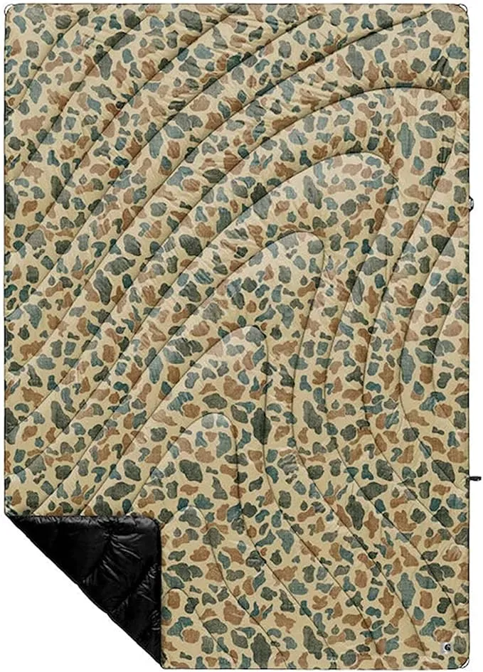 Rumpl Original Puffy Blanket - Warm Puffy Camping Blanket, 100% Recycled Polyester Insulation, Lightweight, Packable, Water-Resistant, Outdoor Puffer Blanket, 52"x75", Carhartt Camo