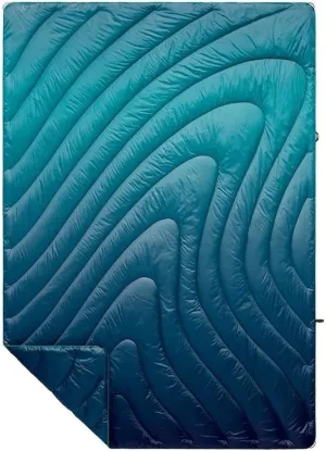 Rumpl Original Puffy Blanket - Warm Puffy Camping Blanket, 100% Recycled Polyester Insulation, Lightweight, Packable, Water-Resistant, Outdoor Puffer Blanket, 52"x75", Ocean Fade