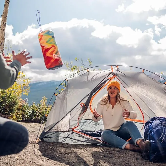 Rumpl Original Puffy Blanket - Warm Puffy Camping Blanket, 100% Recycled Polyester Insulation, Lightweight, Packable, Water-Resistant, Outdoor Puffer Blanket, 52"x75", Sierra Spring Fade