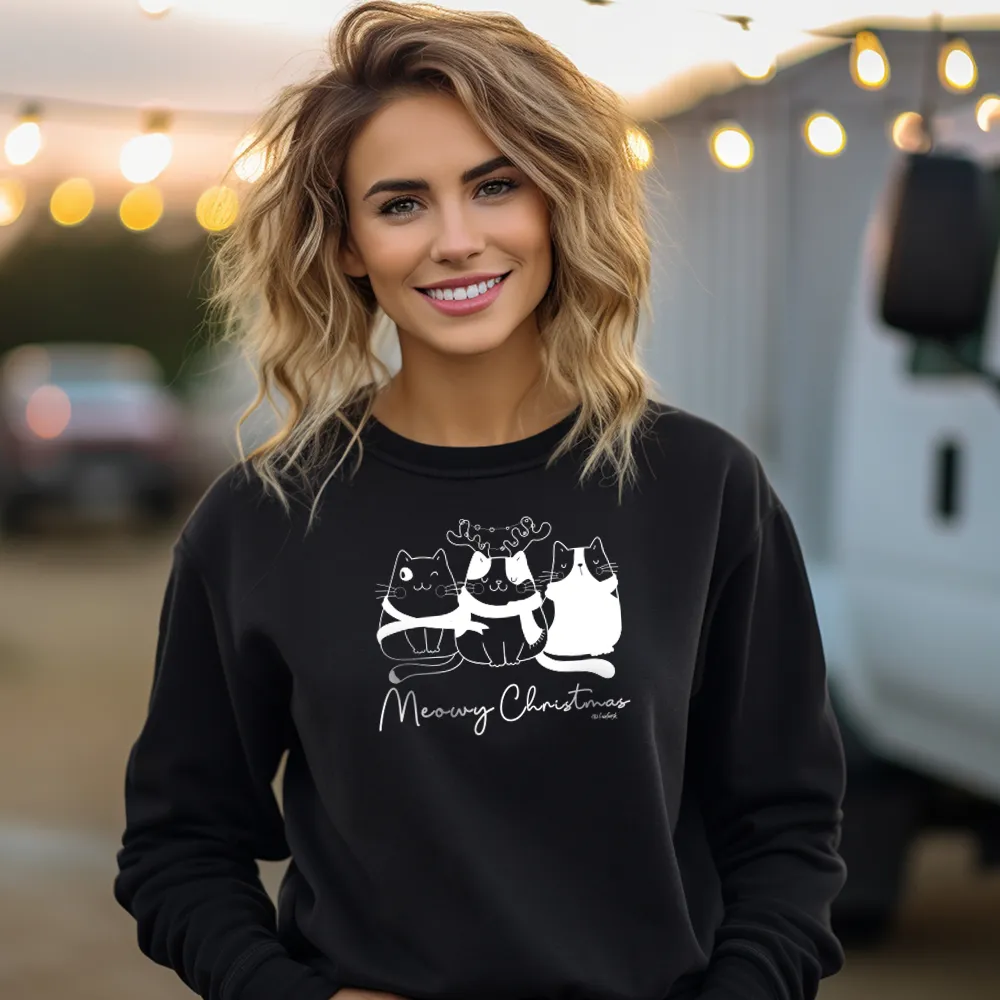 SALE "A Very Meowy Christmas" Relaxed Fit Classic Crew Unisex Sweatshirt