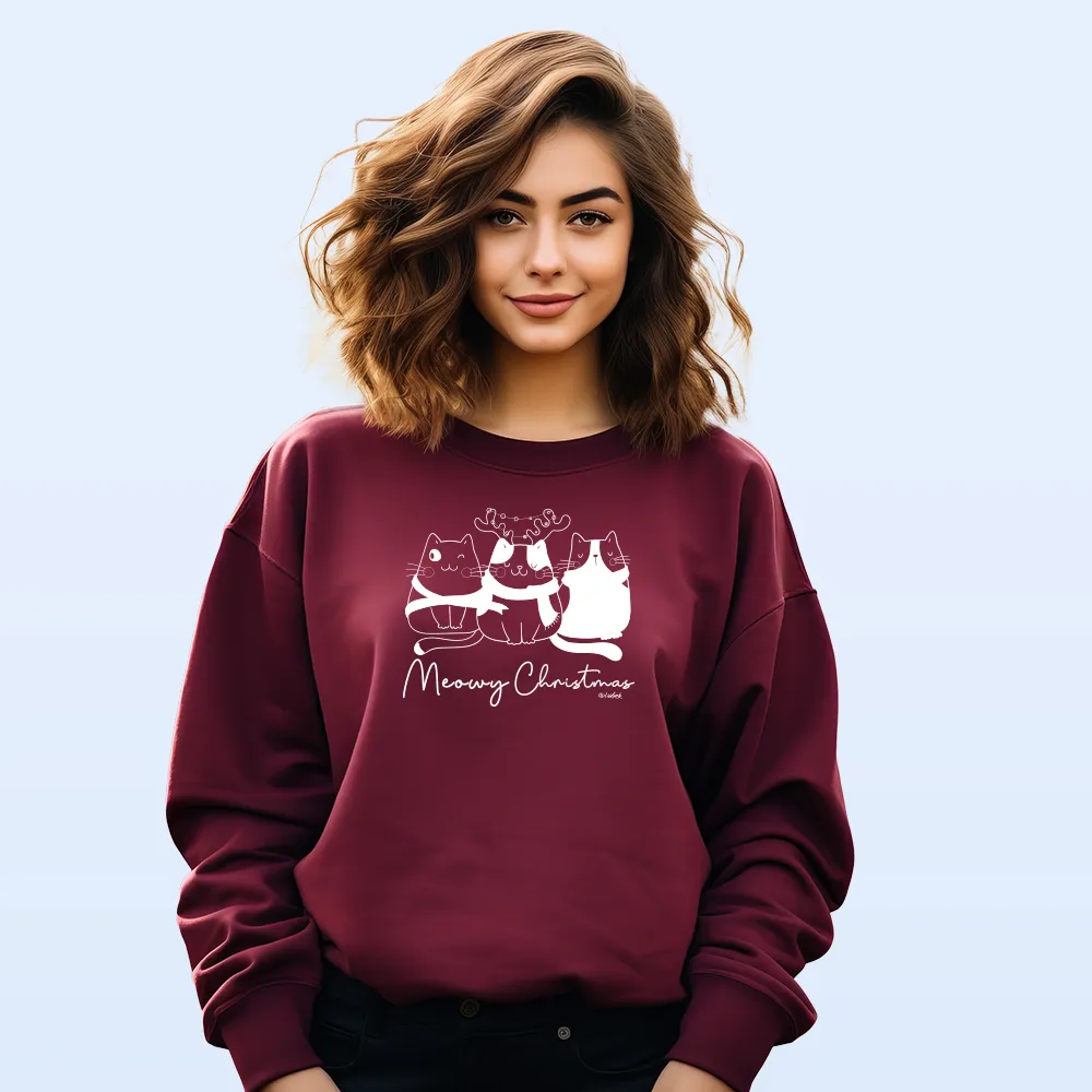 SALE "A Very Meowy Christmas" Relaxed Fit Classic Crew Unisex Sweatshirt