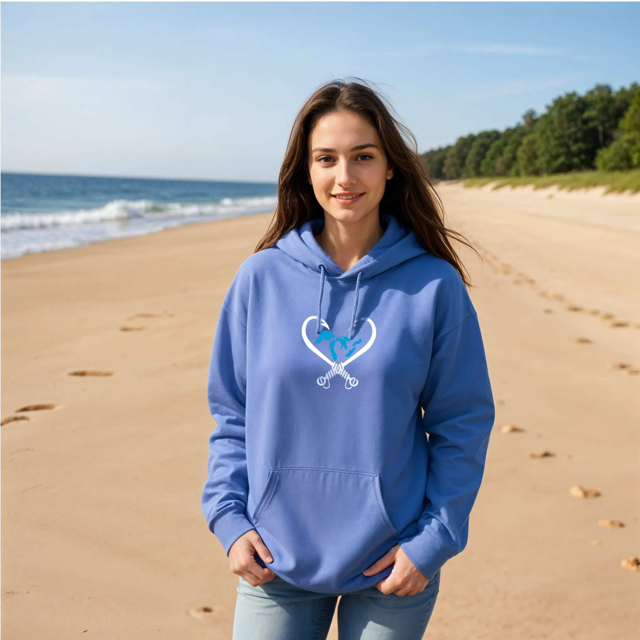 SALE "Great Lakes Hook" Relaxed Fit Classic Unisex Hoodie