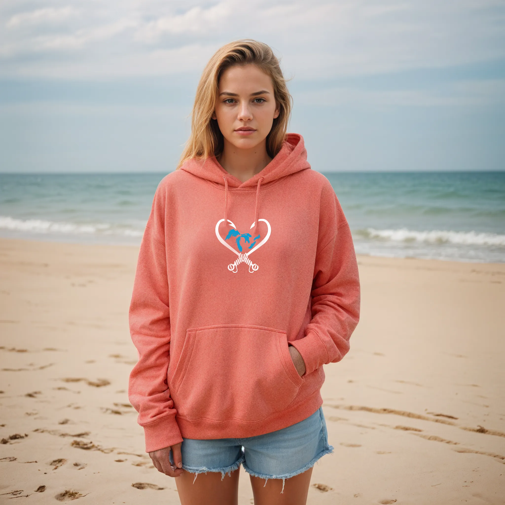SALE "Great Lakes Hook" Relaxed Fit Classic Unisex Hoodie