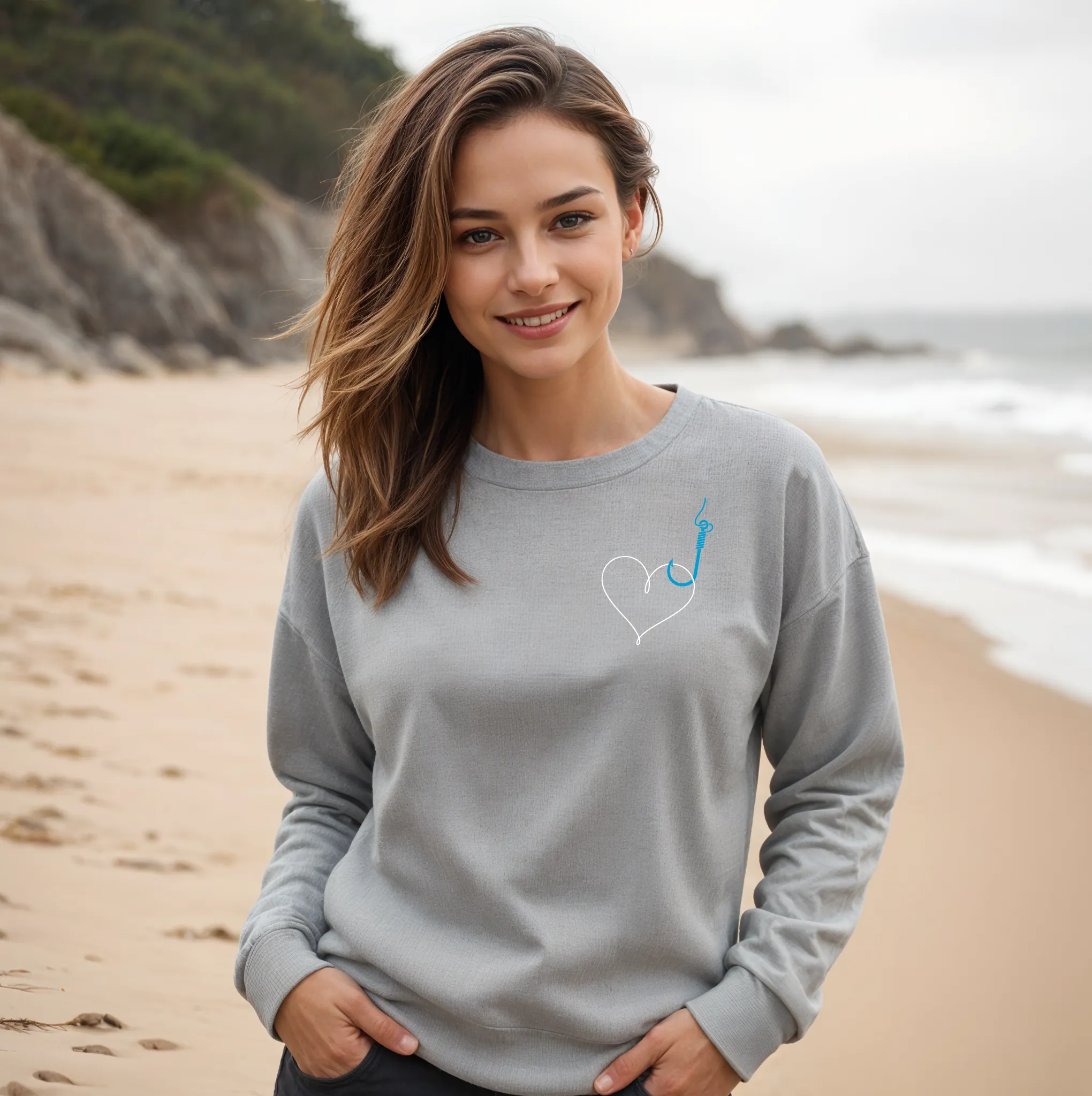 SALE "Hooked on Love" Relaxed Fit Classic Crew Unisex Sweatshirt