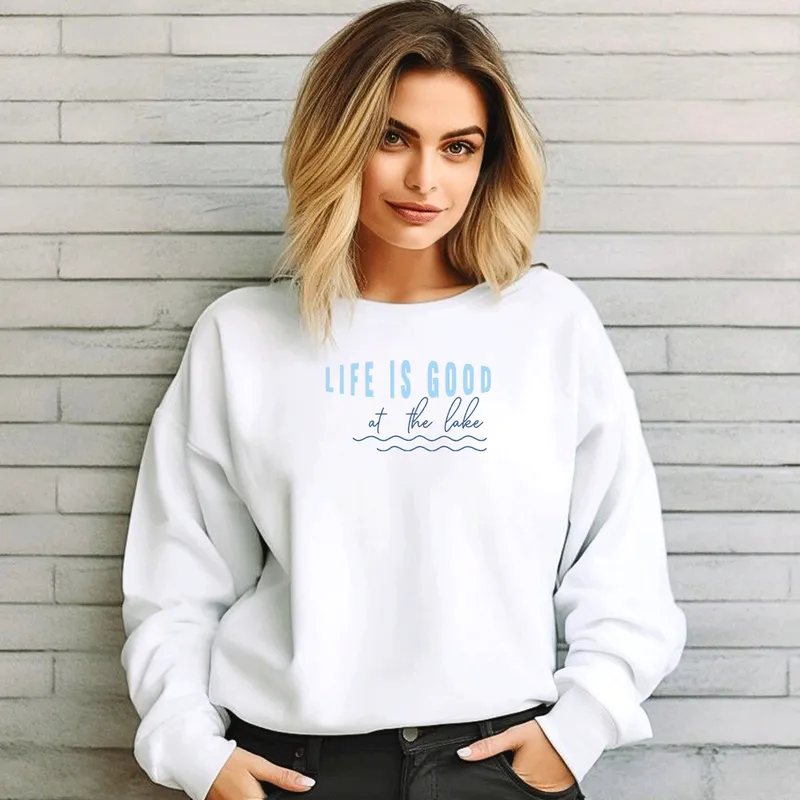 SALE "Life Is Good" Relaxed Fit Classic Crew Unisex Sweatshirt