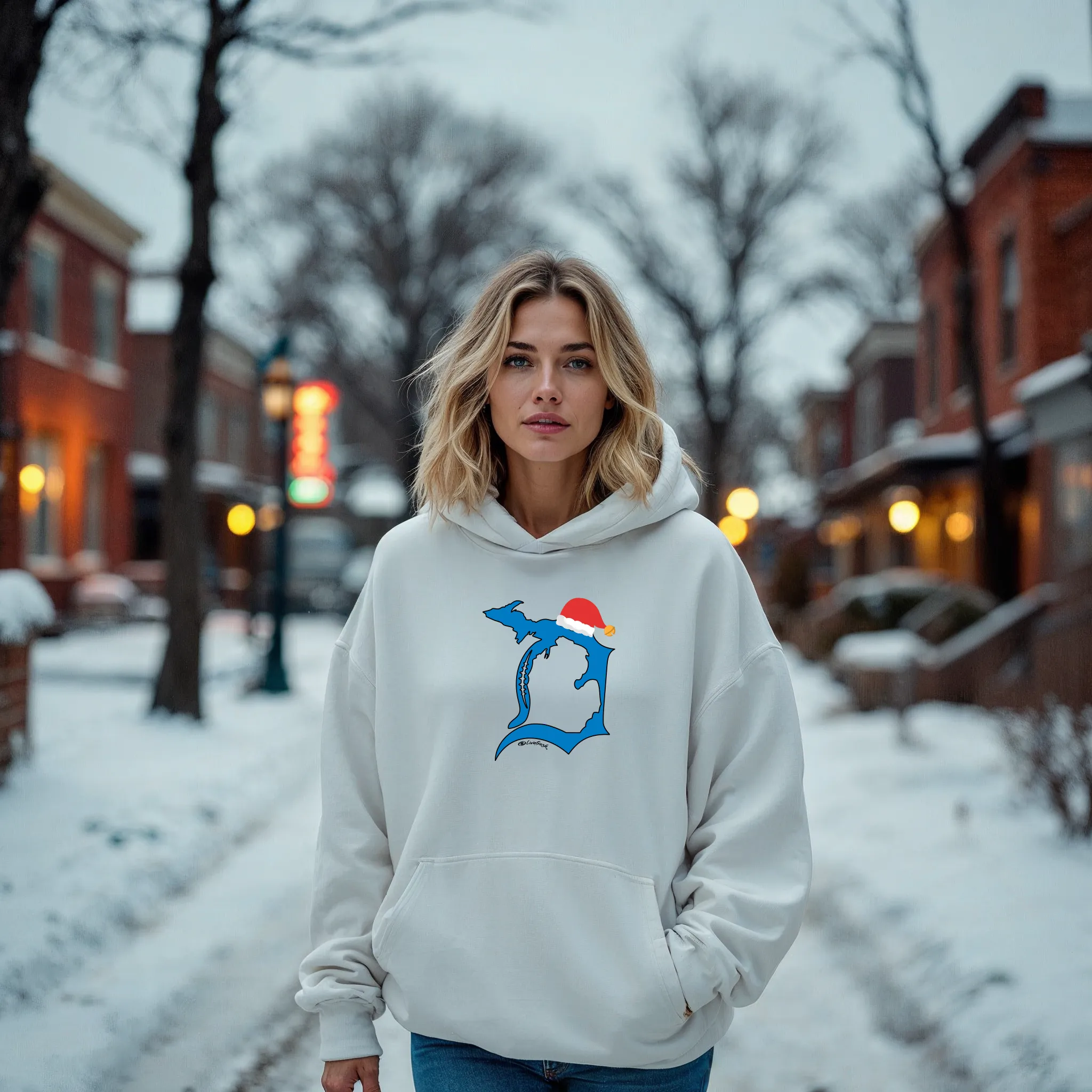 SALE "SANTA Football In The D" Relaxed Fit Classic Unisex Hoodie