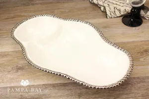 Salerno  2 Section Serving Piece White