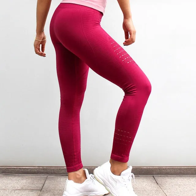 SALSPOR Women Yoga Pants Sports Running Sportswear Stretchy Fitness Leggings Gym Seamless Tummy Control Compression Tights Pants