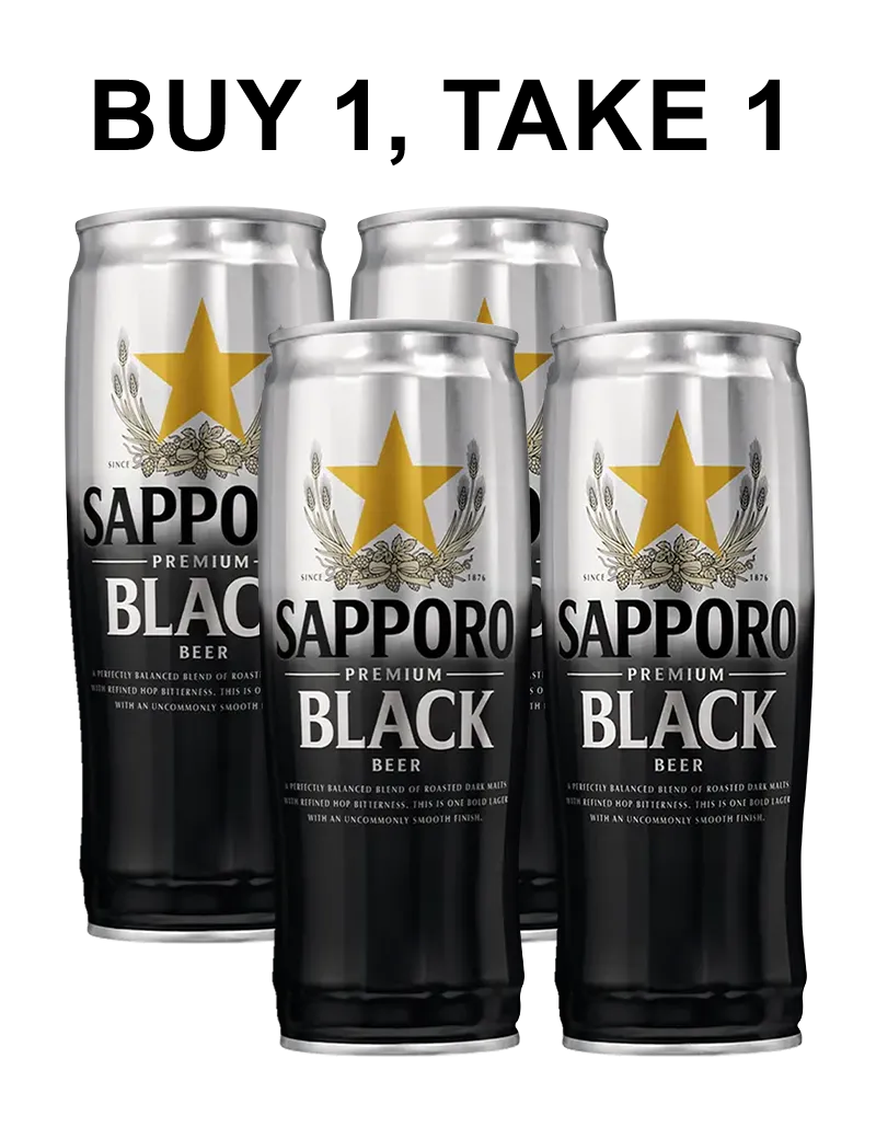 Sapporo Premium Black Can Twin Pack Promo 650ml