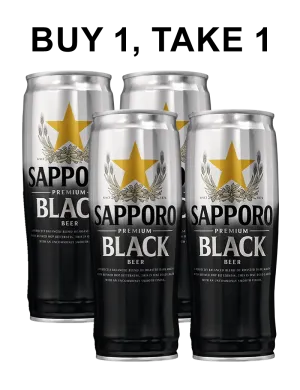Sapporo Premium Black Can Twin Pack Promo 650ml