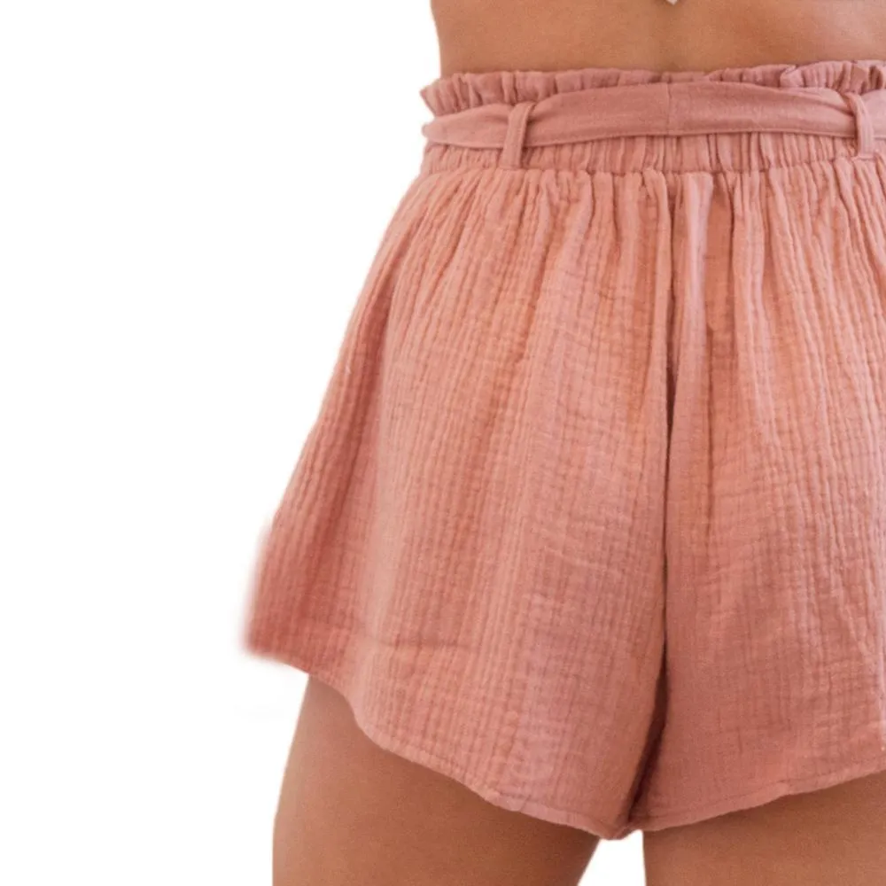 Sashed High Waist Shorts