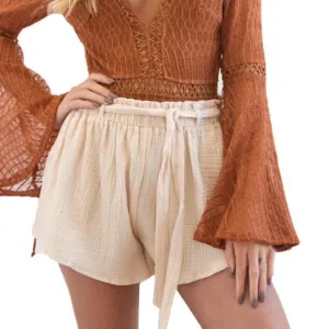 Sashed High Waist Shorts