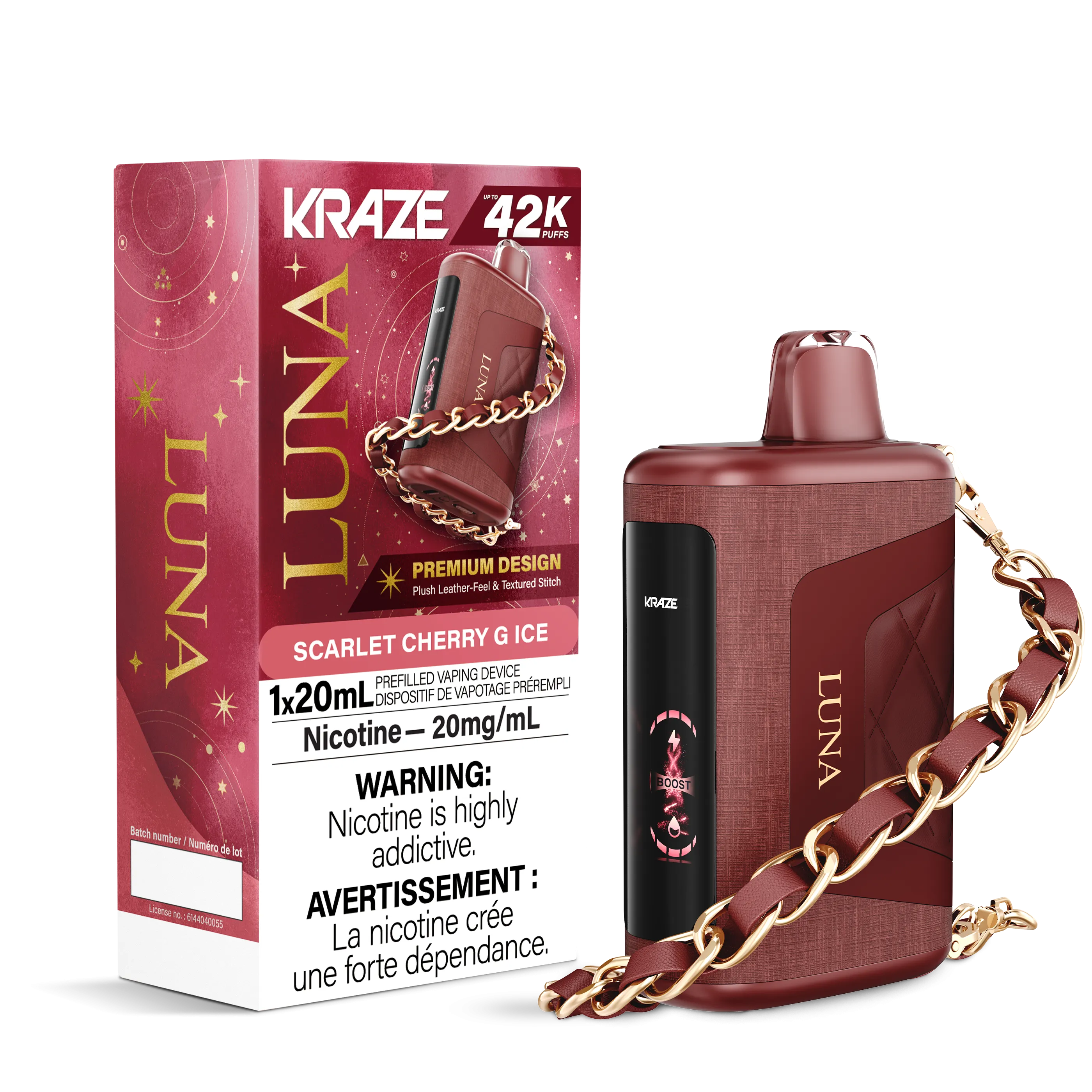 Scarlet Cherry G Ice - KRAZE Luna 42K Disposable