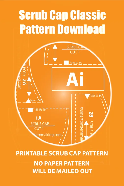 Scrub Cap Classic PDF Pattern Download, Nurse Hat, Scrub Cap Men, Capuchon De Chirugie, Chapeu De Gommage,   4 Formats Gorro Quirrurgico Combo Digital Pattern Download.