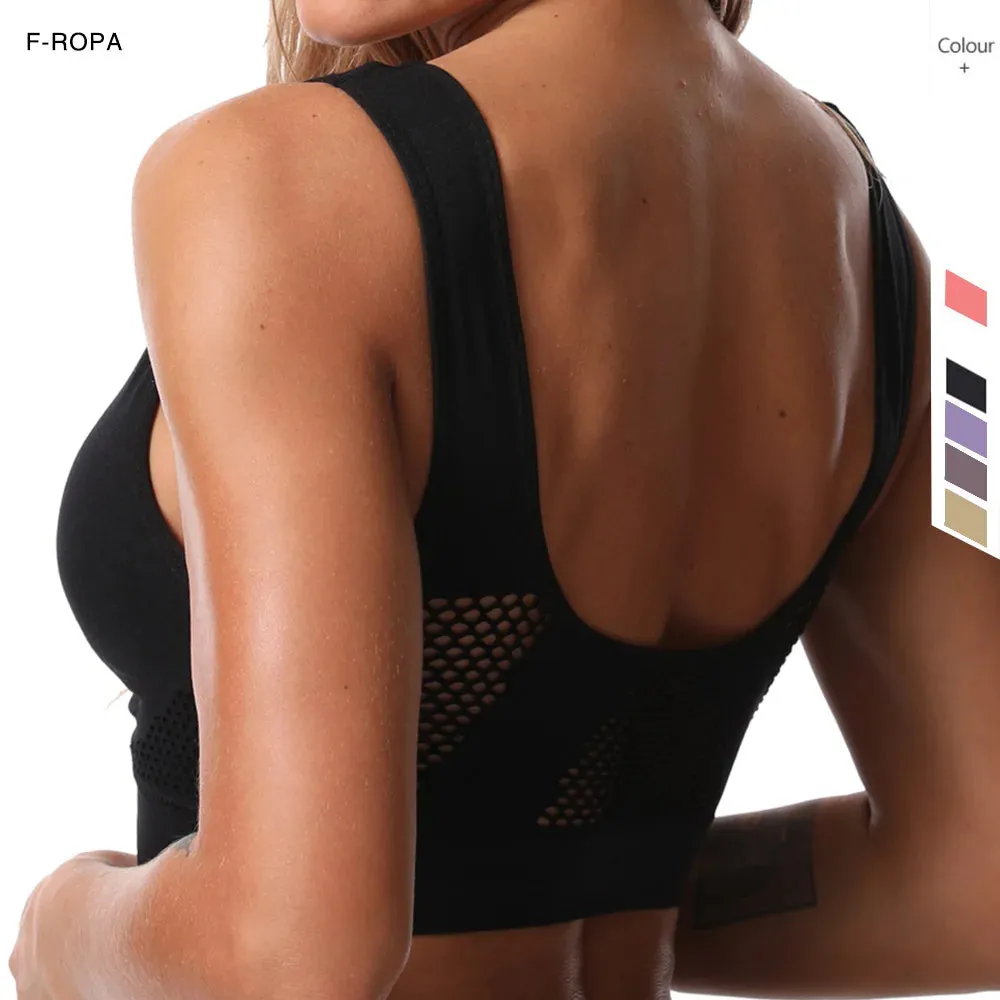 Seamless Mesh Women's Plus Size 6XL Sports Bra - Wireless, Shockproof, Breathable for Gym, Running, Yoga
