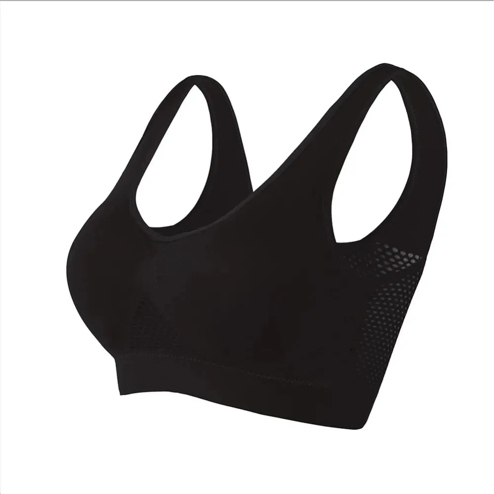 Seamless Mesh Women's Plus Size 6XL Sports Bra - Wireless, Shockproof, Breathable for Gym, Running, Yoga