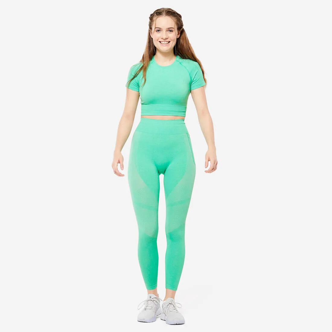 Seamless Short-Sleeved Cropped Fitness T-Shirt