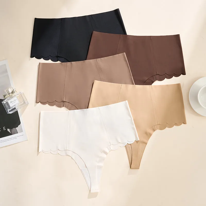 Seamless Wave Edge Invisible Yoga Panties Thong