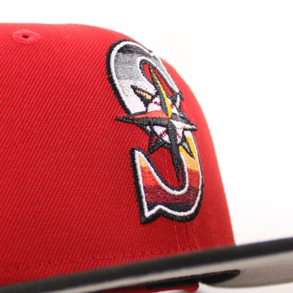 Seattle Mariners 30th Anniversary New Era 59Fifty Fitted Hat (Scarlet Red Black Gray Under Brim)