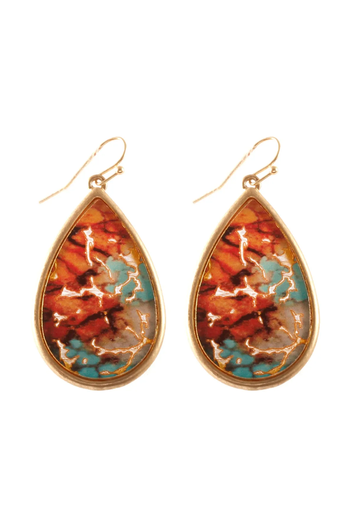 SEMIWOOD FLAKE HOOK TEARDROP EARRINGS