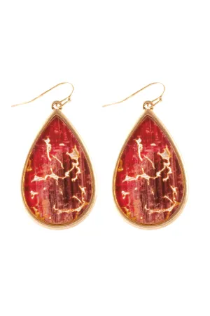 SEMIWOOD FLAKE HOOK TEARDROP EARRINGS