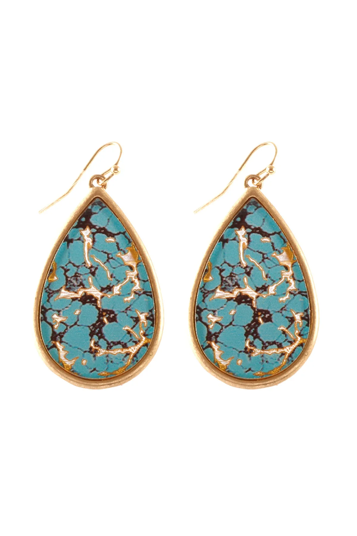 SEMIWOOD FLAKE HOOK TEARDROP EARRINGS