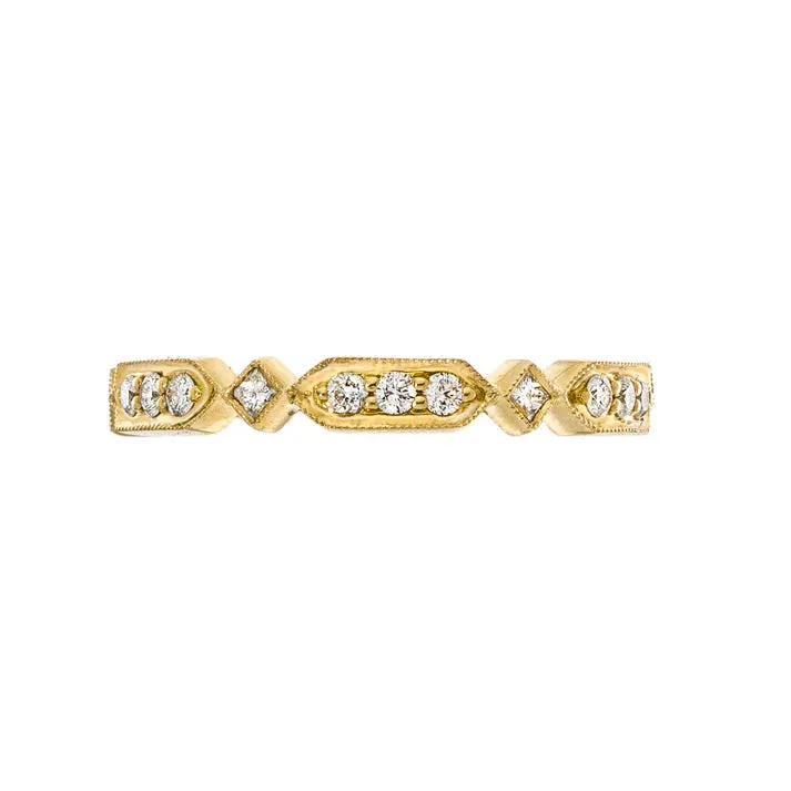 Sethi Couture 18K Yellow Gold Charlotte White Diamond Eternity Band - Size 6.5