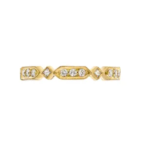 Sethi Couture 18K Yellow Gold Charlotte White Diamond Eternity Band - Size 6.5