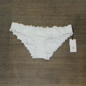 Shade & Shore Women's Wave Ruffle Cheeky Bikini Bottom SHB-0002 White M