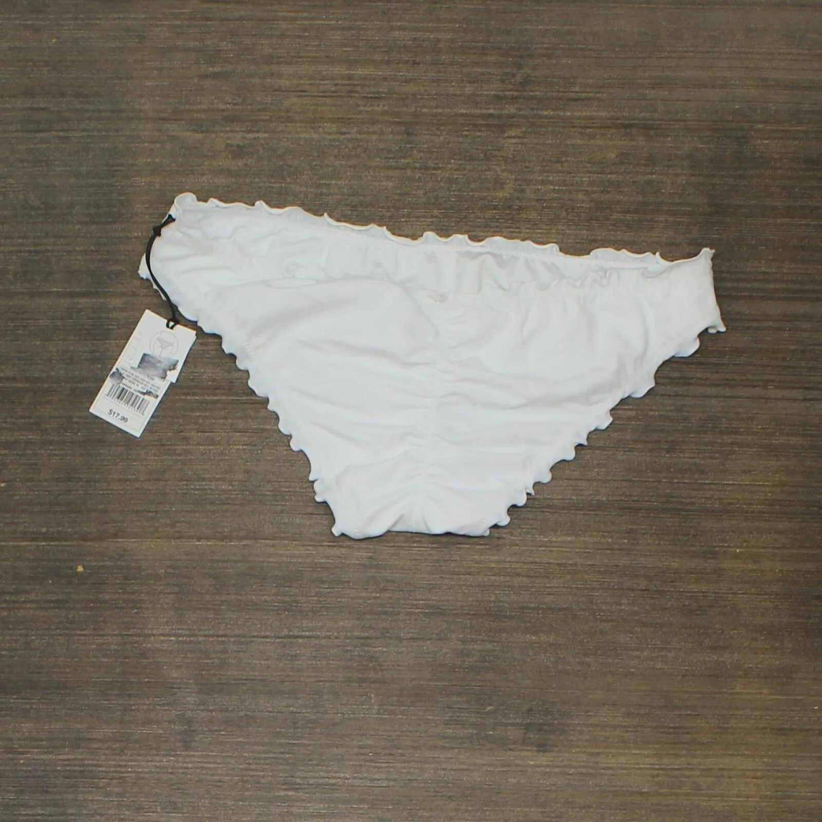 Shade & Shore Women's Wave Ruffle Cheeky Bikini Bottom SHB-0002 White M