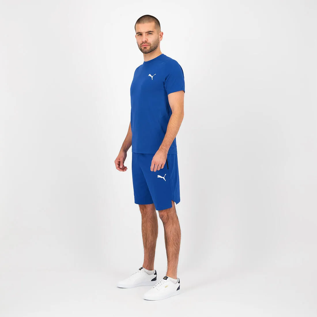 Short PUMA fitness coton homme bleu