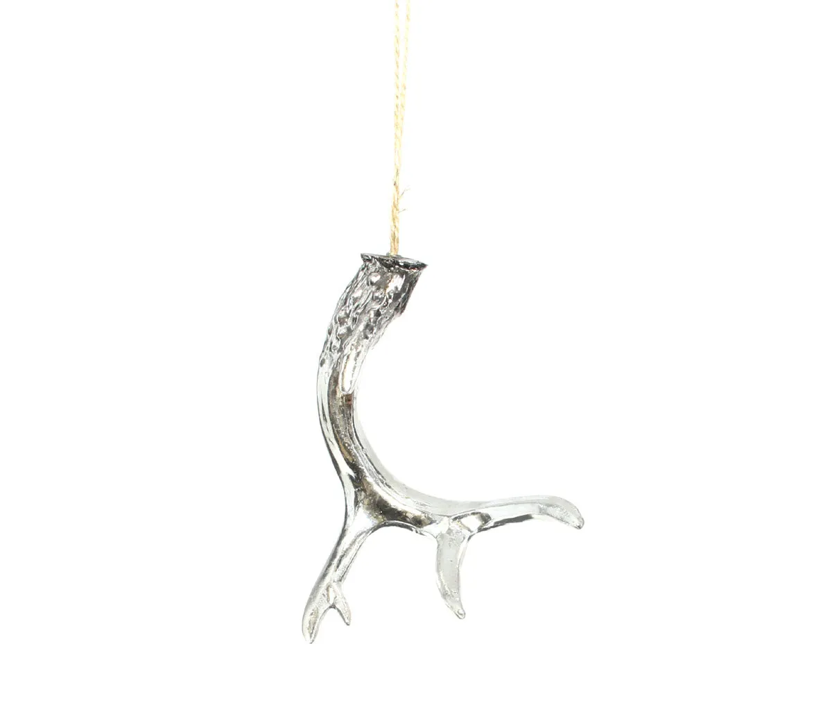 Silver Antler Ornament